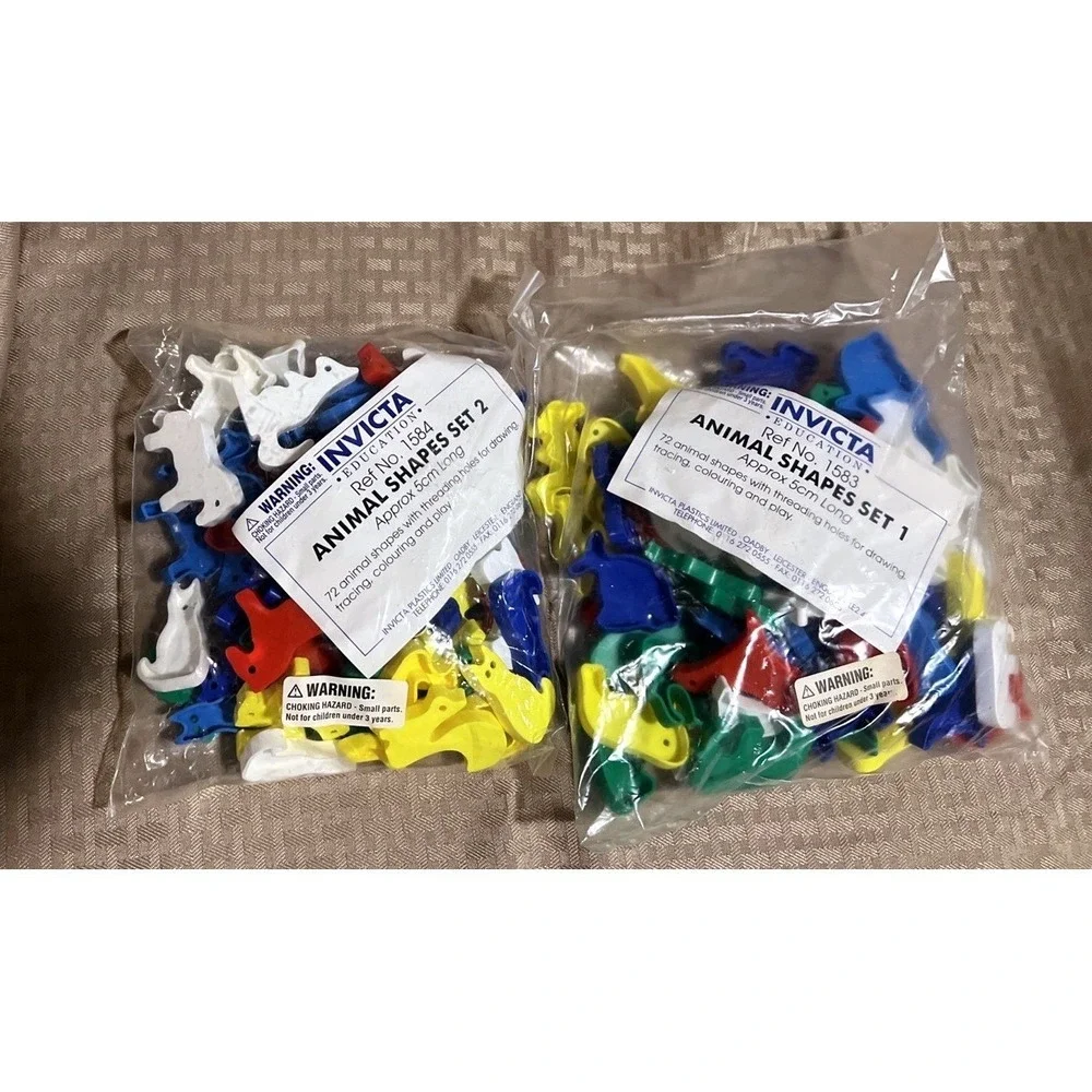 Invicta Education Animal Shapes Set 2 Lot of 2 Sealed 144 Pieces Ref 1584 & 1583